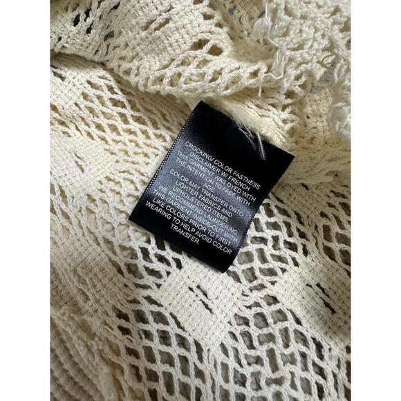 Free People We The Free Womens L Nina Tee Plaid Crochet Lace Thermal Henley Top - Picture 7 of 7